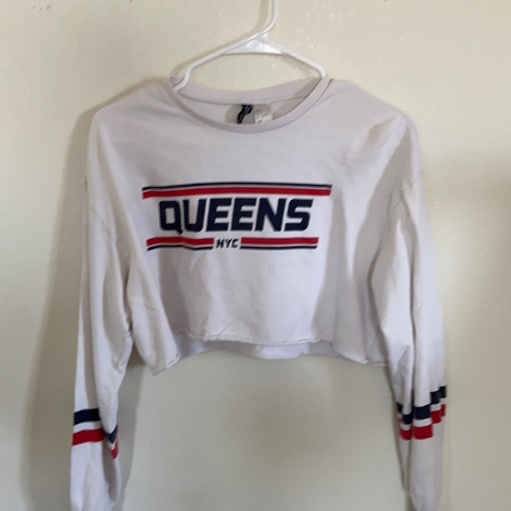 H&M Queen NYC jersey crop top